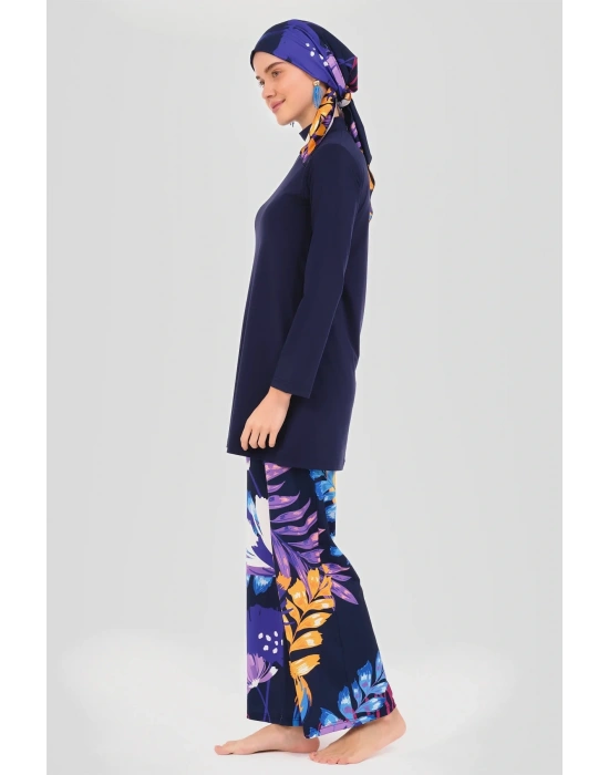 Krizantem Desenli Tesettür Mayo