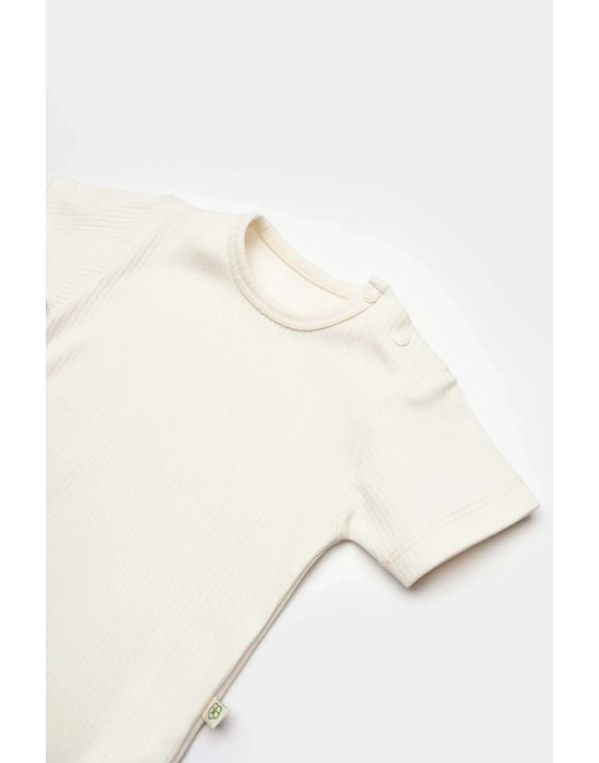 Küçük Atlı Salopet Tulum Ekru