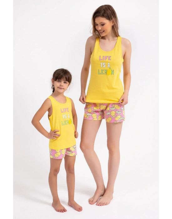 Life Is A Lemon Sarı Kadın Şort Takım