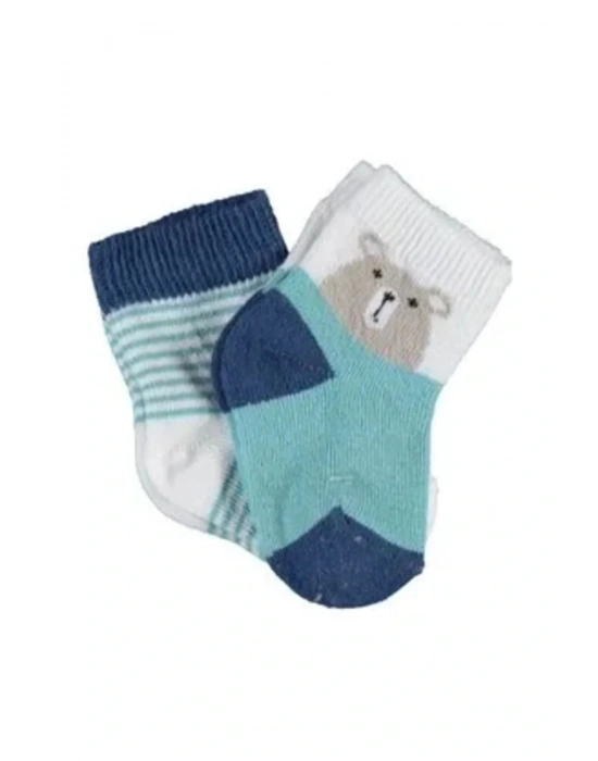 Litaetrend Hello Teddy Bear 2li Kız Çorap Yeşil