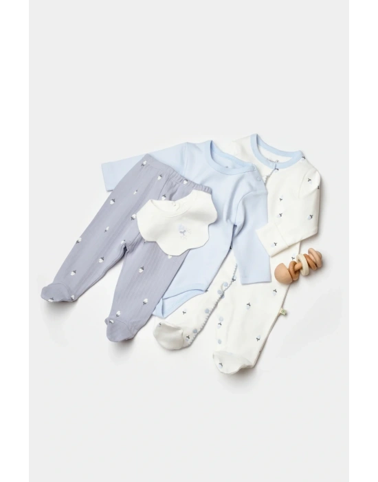 Love Floral Organik 4 Parça Tüllü Set