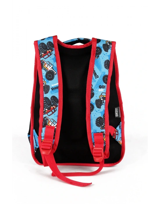 Lugmo 3 Lü İlkokul Çanta Seti Erkek Çocuk Çantası Astarlı Ofd Road Araba Mavi