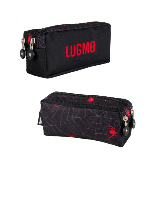 Lugmo 3 Lü İlkokul Çanta Seti Erkek Çocuk Çantası Astarlı Pedli Örümcekli Siyah