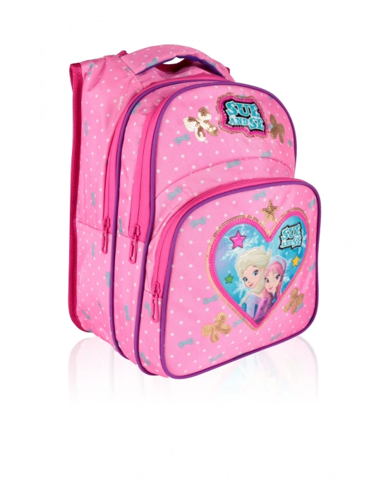 Lugmo 3 Lü İlkokul Çanta Seti Kız Çocuk Çantası Astarlı Love SueandSe Pembe