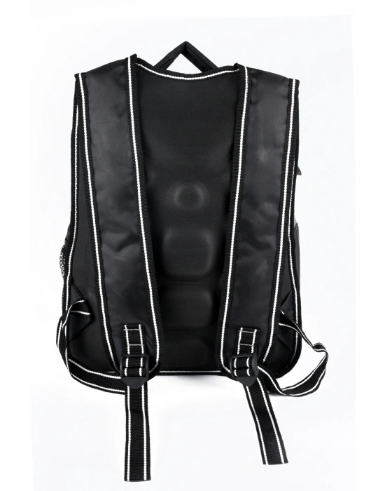 Lugmo Ortaokul İlkokul Çantası ve Beslenme Çantası 3 Cepli Pedli Araba Siyah