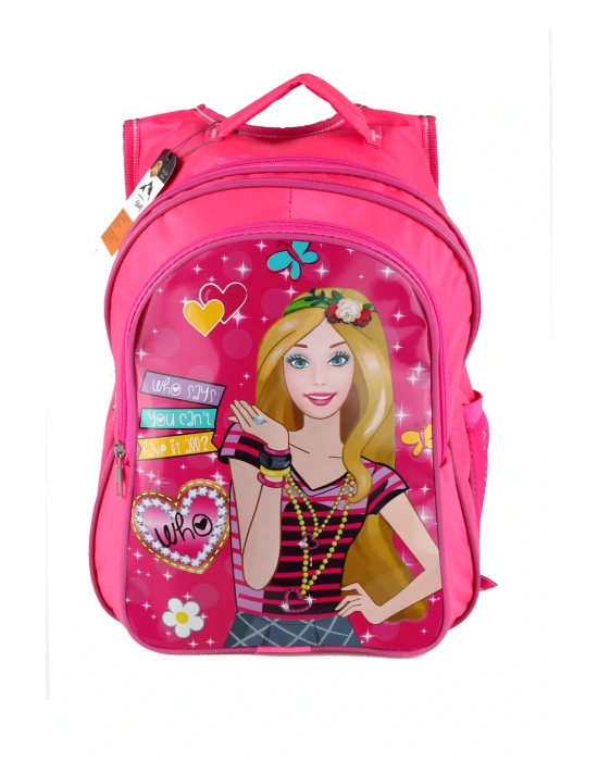 Lugmo Ortaokul İlkokul Çantası ve Beslenme Çantası 3 Cepli Pedli Pembe