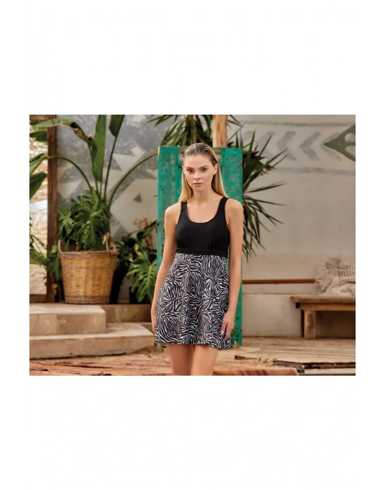 Mayo Sıfır Kol Elbise Mayo Yarı Kapalı