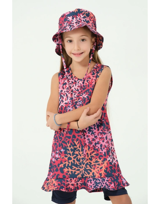 Mercan Şapkalı Sıfır Kol Çocuk Mayo