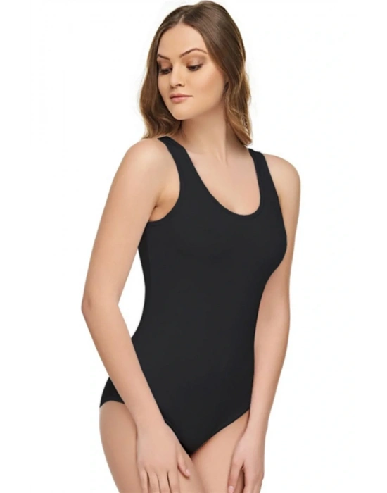 Modal Geniş Askılı Kancalı Pamuk Elastan Kadın Zıbın Body 2004