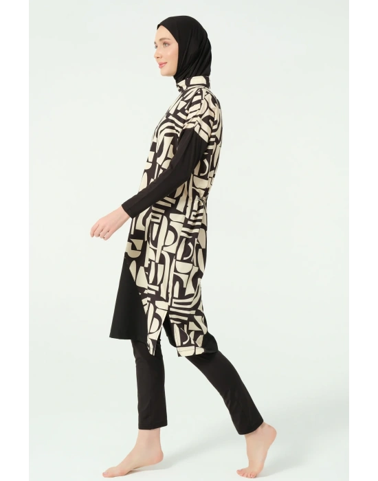 Modern Desenli Rahat Tesettür Mayo