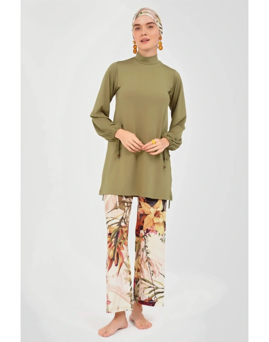 Natural Desenli Tesettür Mayo