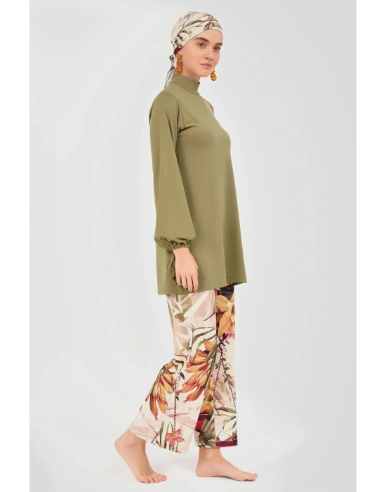 Natural Desenli Tesettür Mayo