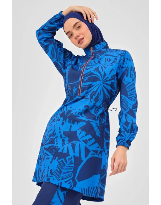 Neon Biye Detaylı Spor Tesettür Mayo