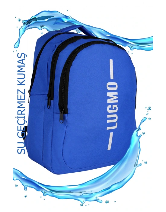 Okul Çantası + Kalemlik  Su Geçirmez Ortaokul Çantası Lise Çantası Yıkanabilir Mavi