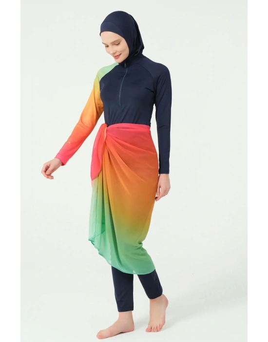 Ombre Desenli Etek Pareo