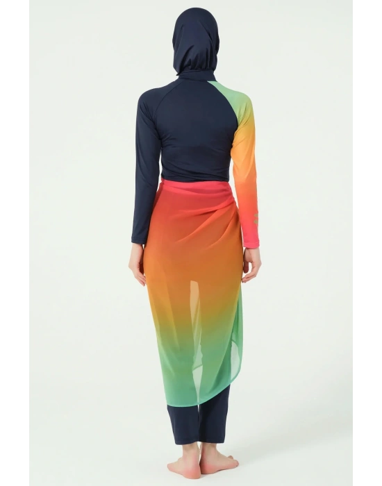 Ombre Desenli Etek Pareo