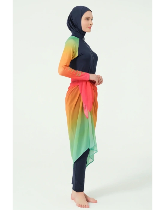 Ombre Desenli Etek Pareo