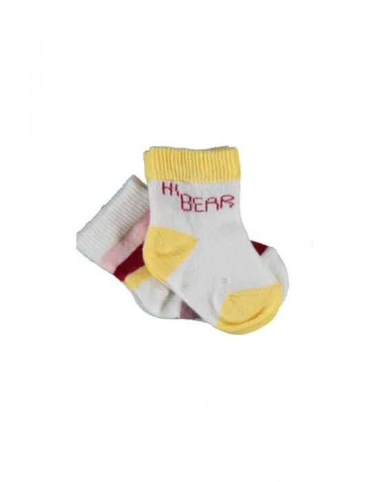 Organik Çorap Soket 2li Hi Rainbow Hi Bear Somon