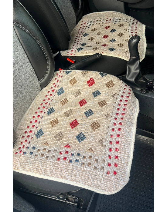 Oto Koltuk Kilim 3 Parça Set Terletmez Jüt İplik Universal Minder