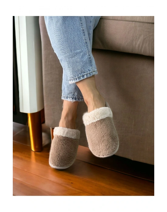 Pelüş Kaymaz Taban Kışlık Kahverengi