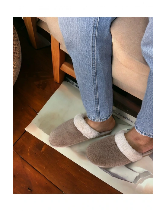 Pelüş Kaymaz Taban Kışlık Kahverengi