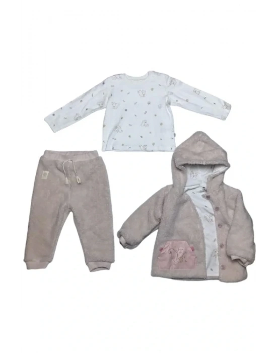 Pretty Moments 3lü Bebe Takım 73339 Ecru Pink