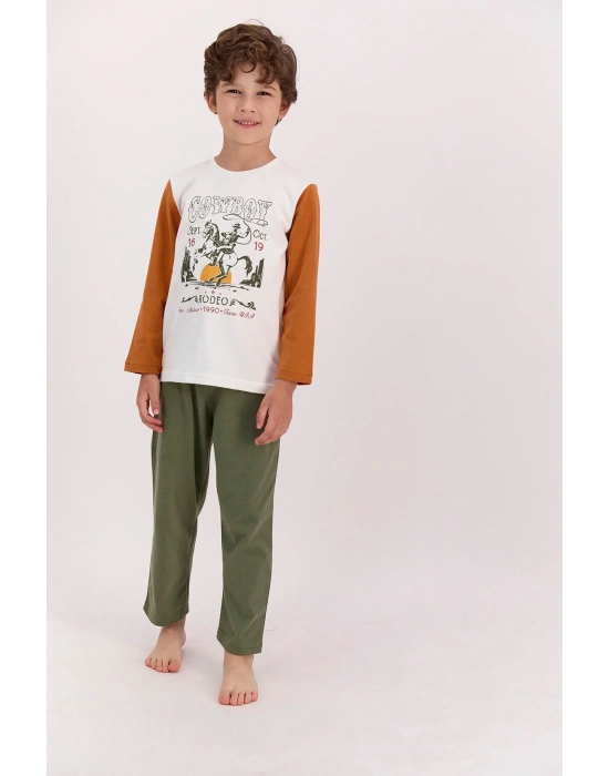 Rolypoly Cowboy Krem Erkek Çocuk Pijama Takımı