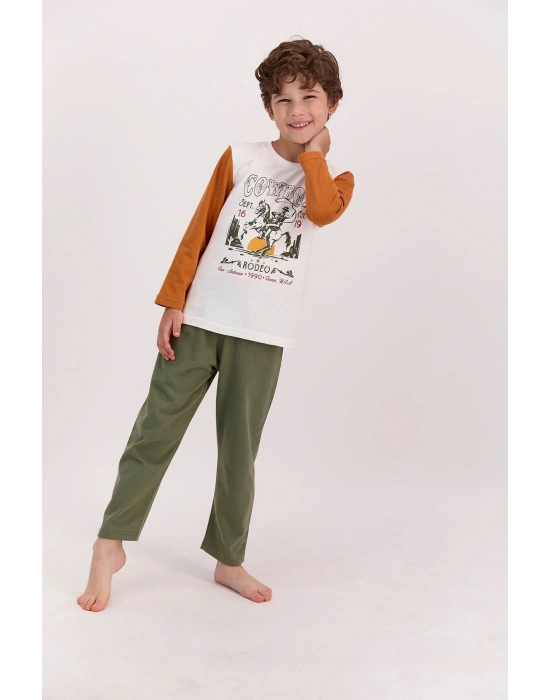 Rolypoly Cowboy Krem Erkek Çocuk Pijama Takımı