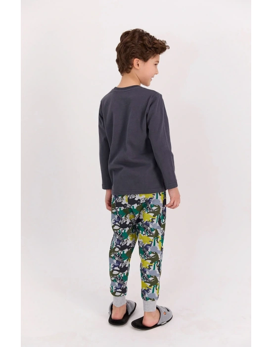 Rolypoly Dinosaour Antrasit Erkek Çocuk Pijama Takımı