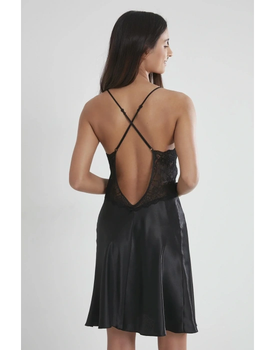 Saten Dantelli Gecelik Ve Sabahlık Takımı - 4050