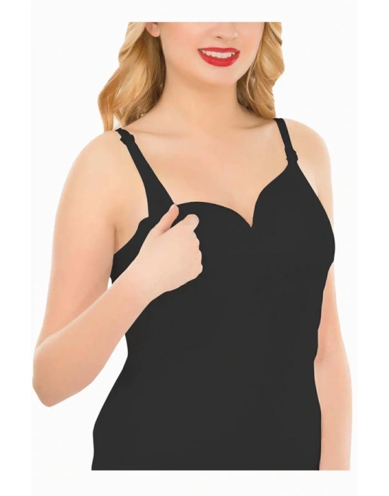 Siyah Kaplı Süngerli Hamile Emzirme Atleti 1288