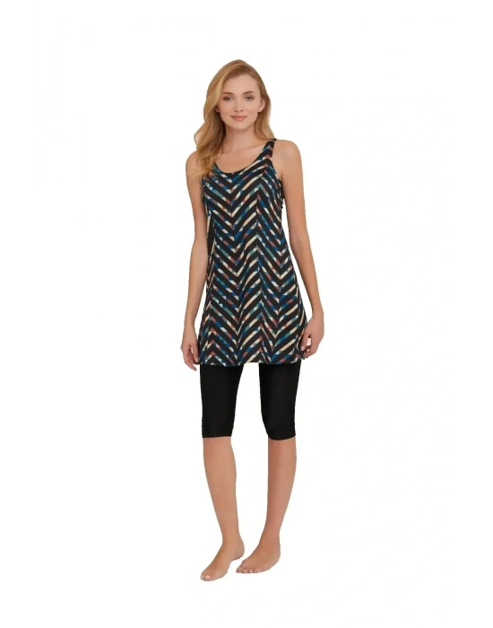 Siyah Yeni Askılı Şortlu Yüzücü Mayo