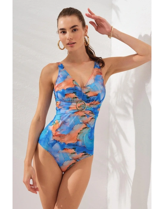 Stella V Yaka Tokalı Korseli Mayo Marbel 231133-d