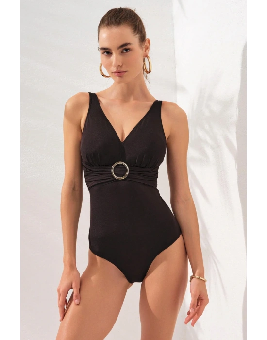 Stella V Yaka Tokalı Korseli Mayo Siyah 231133