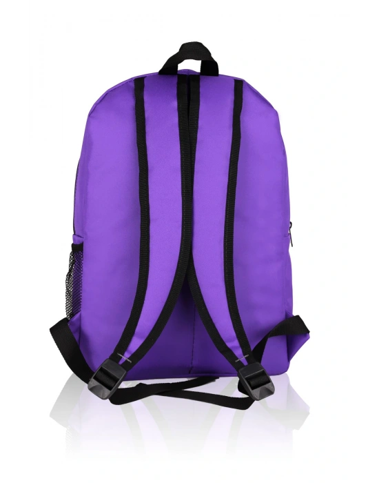 Su Geçirmez Üç Gözlü Okul Çantası Ortaokul Çantası Lise Çantası Yıkanabilir Mor