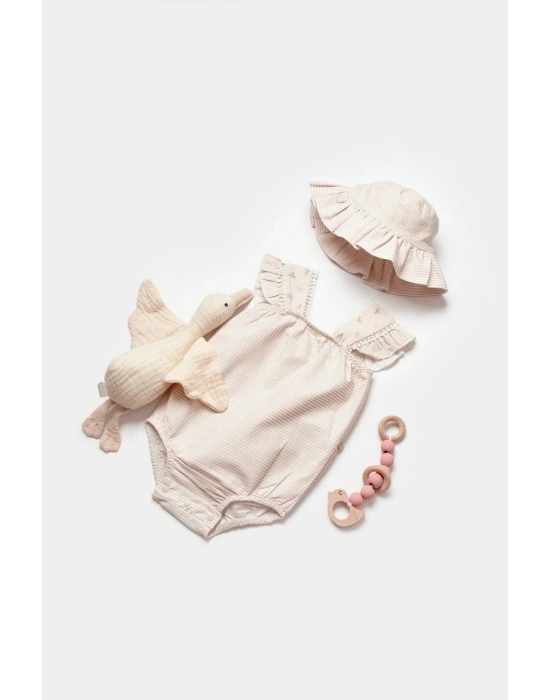 Sweet Garden Ekru Şort Tulum