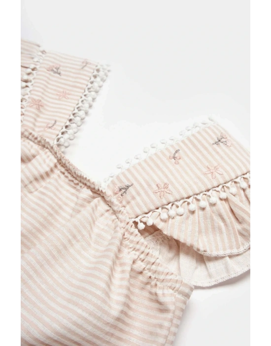 Sweet Garden Ekru Şort Tulum