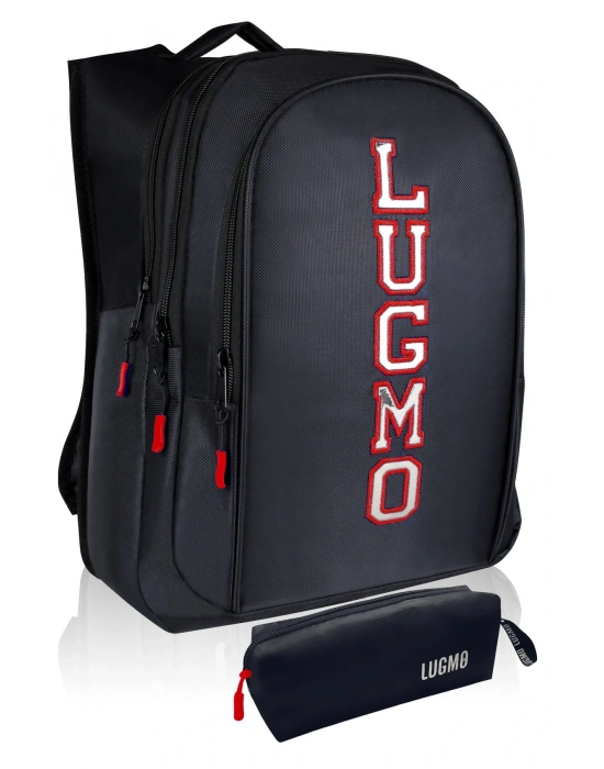 Üç Gözlü İçi Astarlı Pedli Okul Çantası ve Kalemlik Ortaokul Lise Çantası Armalı Kırmızı