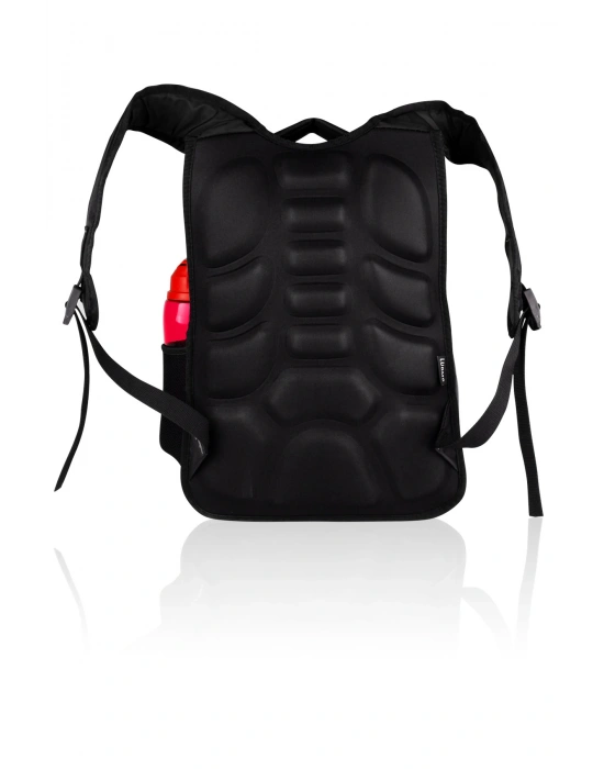 Üç Gözlü İçi Astarlı Pedli Okul Çantası ve Kalemlik Ortaokul Lise Çantası Armalı Kırmızı