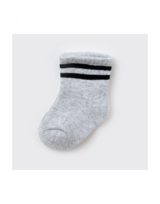 Unisex Çizgili Tekli Bebek Çorabı 68458