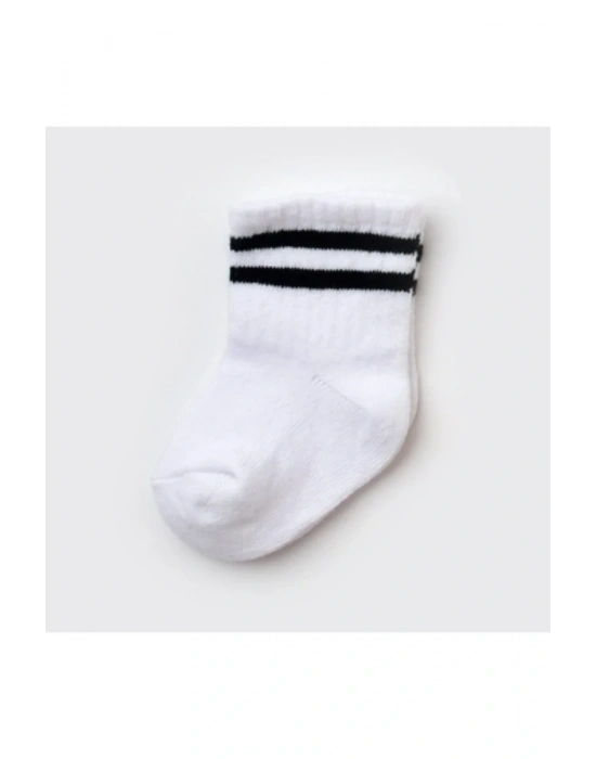 Unisex Çizgili Tekli Bebek Çorabı 68458