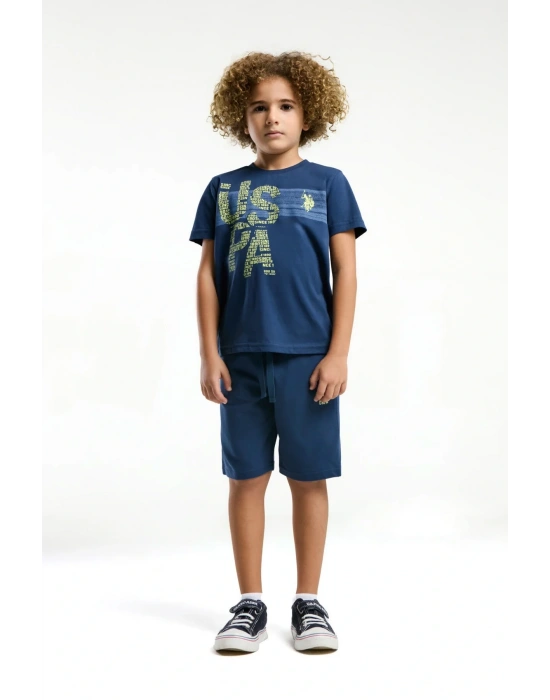 U.s. Polo Assn. Erkek Çocuk Mavi Bermuda Takım