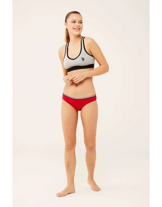 U.s. Polo Assn. Kadın Beyaz - Lacivert - Kırmızı 3 Lü Slip