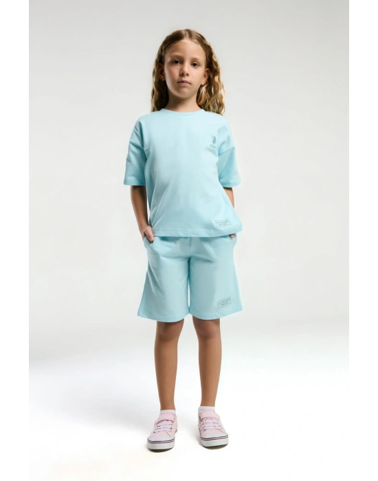 U.s. Polo Assn. Kız Çocuk Mavi Bermuda Takım