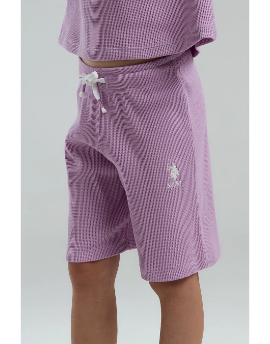 U.s. Polo Assn. Kız Çocuk Mor Bermuda Takım