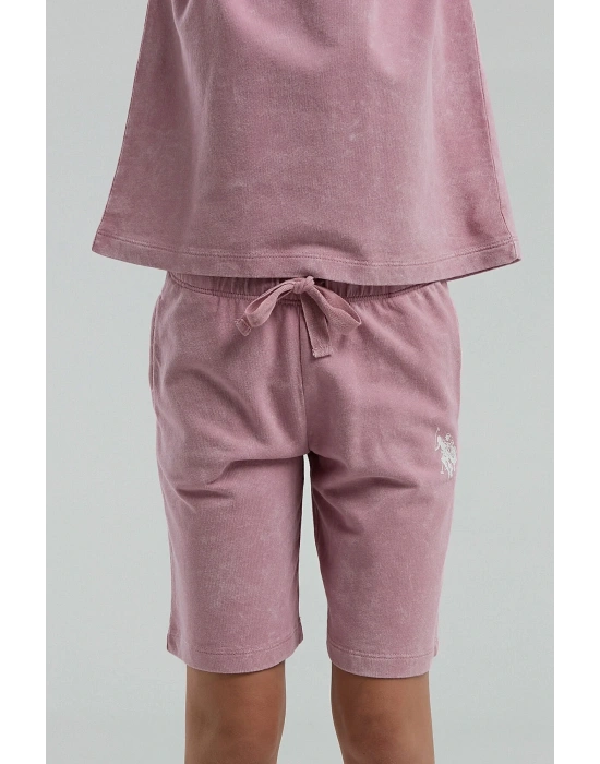 U.s. Polo Assn. Kız Çocuk Pembe Bermuda Takım