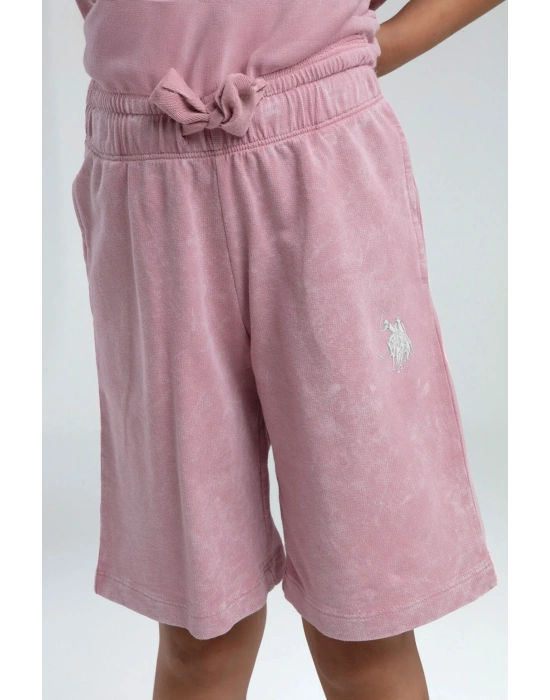 U.s. Polo Assn. Kız Çocuk Pembe Bermuda Takım