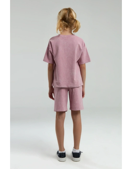 U.s. Polo Assn. Kız Çocuk Pembe Bermuda Takım