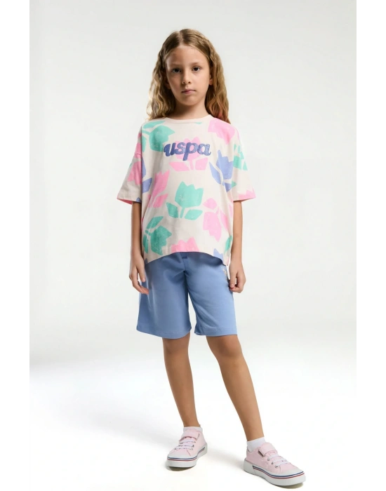 U.s. Polo Assn. Kız Çocuk Turuncu Bermuda Takım