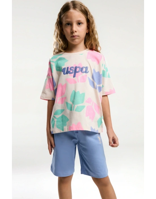 U.s. Polo Assn. Kız Çocuk Turuncu Bermuda Takım